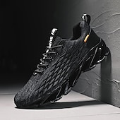 billiga Herrsneakers-röda ventilerande löparsneakers för män med bladsula - lätta och bekväma för sport och fitness