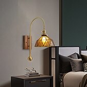 economico Lampade LED da parete-lightinthebox applique da parete a led in vetro a 1 luce, applique moderna e27, applique da parete minimalista quadrata in vetro marrone, lampada da parete moderna ad angolo regolabile, per studio