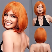 levne Syntetické trendy paruky-blonďatá bobová paruka s ofinou 13 krátkých bobových paruk pro ženy krátká blonďatá paruka s tmavými kořínky tepelně odolná syntetická paruka přírodní hledá pro každodenní párty a cosplay