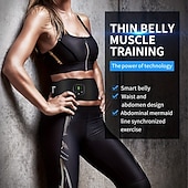 abordables Appareils de massage corporels-1 ensemble stimulateur de muscles abdominaux toner musculaire portable électrique ems entraîneur musculaire appareil de fitness sans fil intelligent pour hommes et femmes exercice de bureau à domicile