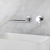 cheap Wall Mount-Concealed Wall Mount Bathroom Faucet Sink Mixer Basin Taps, Rotatable Washroom Vessel Single Handle Tap with Cold and Hot Hose