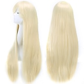 abordables Perruques de fête-perruques 32 80cm longue ligne droite anime mode femmes cosplay perruque fête perruque carnaval cosplay fête perruques