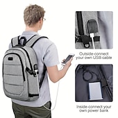 お買い得  整理と収納-1pc 大容量ラップトップ収納バックパック通学屋外キャンプ旅行盗難防止防水スポーツバッグ usb 充電ポート父の日ギフト誕生日ギフト
