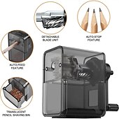 cheap Stationery-Manual Pencil Sharpener - Stronger Helical Blade for Fast Sharpening of Colored/Art Pencils - Perfect for Kids School Classroom Home &amp; Artists