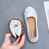 economico Ballerine da donna-mocassini pieghevoli bianchi da donna - scarpe basse traspiranti traforate con fiocco, suola morbida, scarpe comode e casual per lavoro, viaggi e uso quotidiano