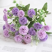 abordables Plantas y Flores Artificiales-1pc 20 cabezas flores artificiales hortensias falsas para muebles para el hogar