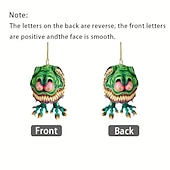economico Ornamenti e pendenti per auto-Ciondolo per auto a forma di mostro a grande bocca 2PCS modello di bambola piatta in acrilico statua di topo pazzo Rat Fink alla guida accessori per auto Halloween decorazioni per casa