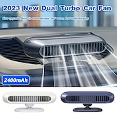 cheap Car Air Purifiers-Car Cooling Fan 360° Adjustable Dual Core Design Cooling Air Portable Fan USB Fan