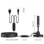 economico Box tv-antenna tv digitale hdtv amplificata portata 3600 miglia indoor outdoor w/base magnetica