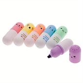 preiswerte Mal-, Zeichen- und Künstlerbedarf-6 Stück/Lot Kapseln Textmarker Vitamin Pille Highlight Marker Farbstifte Zeichnung Spot Liner Schreibwaren Büro Schulbedarf