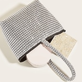 abordables Cabas et fourre-tout-Sac de soirée à strass pour femme – pochette en cristal scintillant pour fêtes, mariages et événements formels