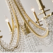 economico Modello a candelabro-moderno lampadario in cristallo trasparente regolabile 6/8 luci cristallo montaggio a filo appeso a soffitto lampada a sospensione classico apparecchio di illuminazione in stile candela e12/e14 per