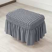 economico Fodera per poggiapiedi-fodera per pouf in spandex seersucker, fodera per poggiapiedi rettangolare elasticizzata bordeaux, fodere lavabili e sfoderabili per pouf contenitore, protezione in spandex alta per poggiapiedi