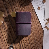 levne Notebooky a plánovače-Kůže zápisník Jednoduchý A7 2.9×4.1 palce Retro Kůže SoftCover Přenosná 64 stránky zápisník pro Cestovatelské Student
