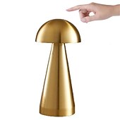 preiswerte Tischlampen-LED-Pilz-Tischlampe, Touch-Dimmung, dreifarbig, Retro-Schlafzimmer, Nachttisch, Desktop, USB, wiederaufladbar, Nachtlicht, Leselampen für Hotel, Restaurant, Bar, Schlafzimmerlampe