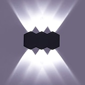 economico applique da esterno-lampada da parete a led per esterni 2w 4w 6w 8w up / down illuminazione interna a doppia testa curva impermeabile ip65 lampada da parete moderna camera da letto lampada ac85-265v