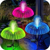 cheap Pathway Lights &amp; Lanterns-Solar LED Jellyfish Lights Reed Mushroom Lamp Outdoor Garden Decor Lawn Light 7 Color Change Waterproof Patio Yard Pathway Decor Solar Flowers Lamp