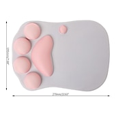 abordables Tapis de Souris-Tapis de souris 3d ergonomique avec repose-poignet patte de chat mignon repose-poignet en silicone doux et confortable tapis de souris tapis de poignet anti-dérapant pour ordinateur jeu d&#039;ordinateur
