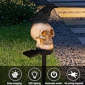 halpa Halloween rekvisiittivalo-1kpl Polun valot ja lyhdyt Aurikoladattava Vedenkestävä Lämmin valkoinen 1 LED-helmet