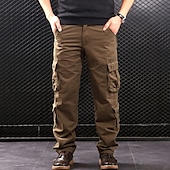 cheap Cargo Pants-Men's Cargo Pants Cargo Trousers Hiking Pants Pocket Plain Comfort Quick Dry Daily Outdoor Going out Fashion Casual Blue Camouflage Blue