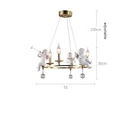 baratos Estilo Vela-candelabro de vela de fazenda anjo 3/6-luz 55/70 cm para sala de estar, luminária de teto pingente industrial rústica, luminária de teto vintage para quarto corredor cozinha sala de jantar foyer
