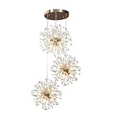 abordables Lustres uniques-lustres en cristal de luxe cluster designsputnik lustre plafonnier or suspension pour salle à manger, cuisine, salon, restaurant (or, 18/36-lumière) 110-240v