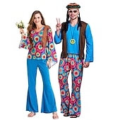 cheap Outfits-1960s Hippie 1970s Pants Cosplay Costume Outfits Disco Women&#039;s Carnival Masquerade Party / Evening Pride Parade Pride Month Adults&#039; Vest Top Pants All Seasons