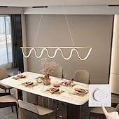 economico Design della linea-moderna illuminazione a sospensione a led, lampadario a led lineare lampada ad onda, lampada a sospensione a led 30w per sala da pranzo isola cucina zona colazione soggiorno 85-265v