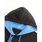 abordables sudaderas basicas hombre-Hombre Sudadera con cremallera Sudaderas con cremallera Negro Blanco Vino Color Camello Gris Oscuro Con Capucha Bloque de color Cerrar Bolsillo Deporte Diario Deportes Poliéster Ropa de calle Fresco