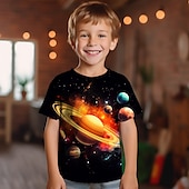 cheap Boy&#039;s 3D Vision &amp; Geometry-Boys 3D Graphic Galaxy Space T shirt Tee Short Sleeve 3D Print Summer Spring Active Sports Fashion Kids 3-12 Years Outdoor Casual Daily Regular Fit