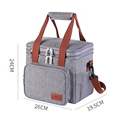 baratos Organizadores para automóveis-lancheira, lancheira isolada de 14l, bolsa térmica expansível de dois andares, bolsa leve à prova de vazamentos com bolso lateral para tecido, terno para homens e mulheres