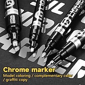 economico pittura, disegno e materiale artistico-1 pennarello argento/gole/rame/bronzo rosso cromato pennarello riflettente a specchio, 4 stili disponibili, perfetto per la decorazione pasquale, perfetto per la decorazione pasquale