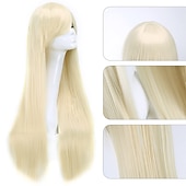 abordables Perruques de fête-perruques 32 80cm longue ligne droite anime mode femmes cosplay perruque fête perruque carnaval cosplay fête perruques