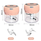halpa Keittiökoneet-250 ml mini sähköinen valkosipulin silppuri inkiväärimurskain kone chilivihannesmurskain keittiötyökalu tukeva kestävä usb-lataus
