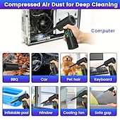 cheap Vacuum Cleaners-Compressed Air Duster 50000 RPM Keyboard Cleaner For Office 2 Adjustable Speed Electric Air Dusters Good Replacement For Compressed Air Can 6000 MAh Rechargeable Electric Duster For Deep Cleaning