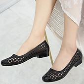 abordables Sandalias planas de mujer-Zapatos planos azul marino calados sin cordones para mujer: zapatos ligeros y transpirables con plantilla acolchada para uso informal de verano y paseos por la playa.