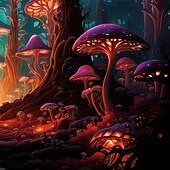 זול שטיחי קיר של Blacklight-trippy magic mushroom blacklight שטיח שטיח uv reactive glow party neon misty mushroom פסיכדלי תלוי שטיח קיר אמנות קיר ציור קיר לחדר שינה בסלון