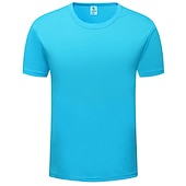 Недорогие Мужские повседневные футболки-Муж. С короткими рукавами Вырез под горло Лето Однотонный Атлетический Черный Белый Желтый Футболка для мужчин