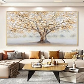 abordables Peintures fleurs/botaniques-Mintura main arbre doré paysage peintures à l&#039;huile sur toile mur art décoration moderne abstrait photos pour la décoration intérieure roulé sans cadre non étiré peinture