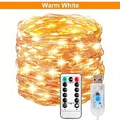 economico Striscie luci USB-elegante festa di nozze ricevimento 100led scintillante stella filo di rame luci fata stringa – 33 piedi alimentato tramite usb con telecomando, 8 modalità per la decorazione del giardino di casa