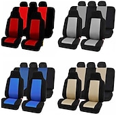 preiswerte Autositzbezüge-Starfire Universal-Autositzbezug-Set aus Polyester, passend für die meisten Autos, einfarbiger Stoff, zweifarbig, stilvolles Autozubehör, Sitzschutz
