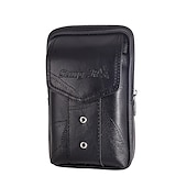 cheap Universal Phone Bags-Large Capacity Men&#039;s Leather Bag Wear Belt Waist Bag Mobile Phone Bag Men&#039;s Coin Purse Cigarette Bag