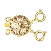 economico kit per la creazione di perline-separatore di fermagli a strati per collana da donna 14k oro argento groviglio gioielli di sicurezza senza catenaccio di chiusura convertitore estensore della catena