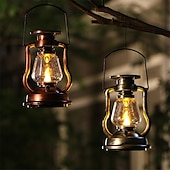 halpa Maisemavalot-led aurinkolamppu retro kerosiinilamppu ulkopuutarha sisäpihan koristelu kannettava lyhty aurinkokynttilä riipus ulkoretkeilytelttalamppu