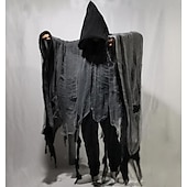 levne Pánské kostýmy-Duch Smrtka Cosplay kostým Kostým na Večírek plášť s kapucí Dospělé Pánské Dámské Úbory Strašidelný kostým Výkon Párty předvečer Všech svatých Plesová maškaráda Mardi Gras Jednoduchý karnevalov