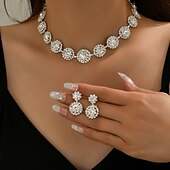 economico Parure di gioielli-Set di gioielli 2 pezzi Strass Lega 1 collana Orecchini Per donna Di tendenza Moda Semplice geometrico Di forma geometrica Parure di gioielli Per Matrimonio Feste Invitati del matrimonio