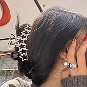 economico Accessori per acconciature-1pc y2k fermagli per capelli in metallo fermagli per capelli a forma di cuore per donna grandi fermagli per capelli con artiglio dal design antiscivolo per cuciture di capelli spessi e sottili