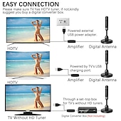 economico Box tv-antenna tv digitale hdtv amplificata portata 3600 miglia indoor outdoor w/base magnetica