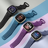 Χαμηλού Κόστους Ζώνες ρολογιών Fitbit-4 Πακέτο Smart Watch Band Συμβατό με Fitbit Versa 3 Sense Versa 4 Sense 2 σιλικόνη Εξυπνο ρολόι Λουρί Αδιάβροχη Ρυθμιζόμενο Αθλητικό Μπρασελέ Αντικατάσταση Περικάρπιο