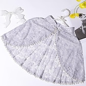 abordables Velos de Boda-chales abrigo de mujer estilo flor elegante sin mangas encaje otoño boda envuelve con flor para boda primavera/otoño&amp;amp; verano